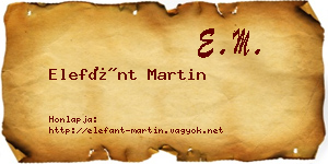 Elefánt Martin névjegykártya